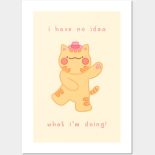 “I have no idea what I’m doing!” Dancing Cowboy Cat Posters and Art